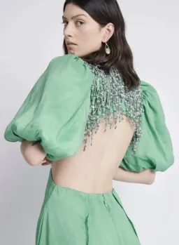 Aje Relic Beaded Mini Dress Green Size 10 for rent on The Volte - image 2