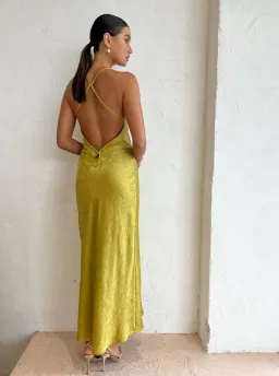Bec & Bridge Carolina Maxi Dress in Olive Oil Size 8 for rent on The Volte - image 2