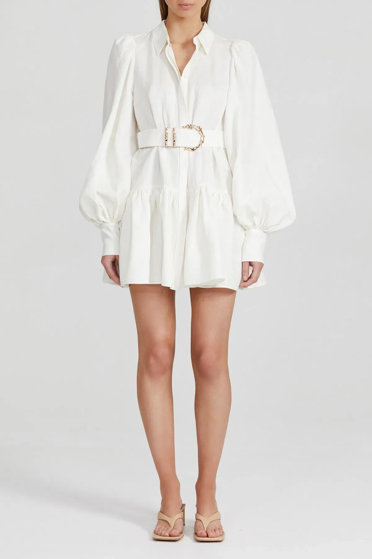 Acler Sherwood Mini Dress Ivory Size 14 - Image 1