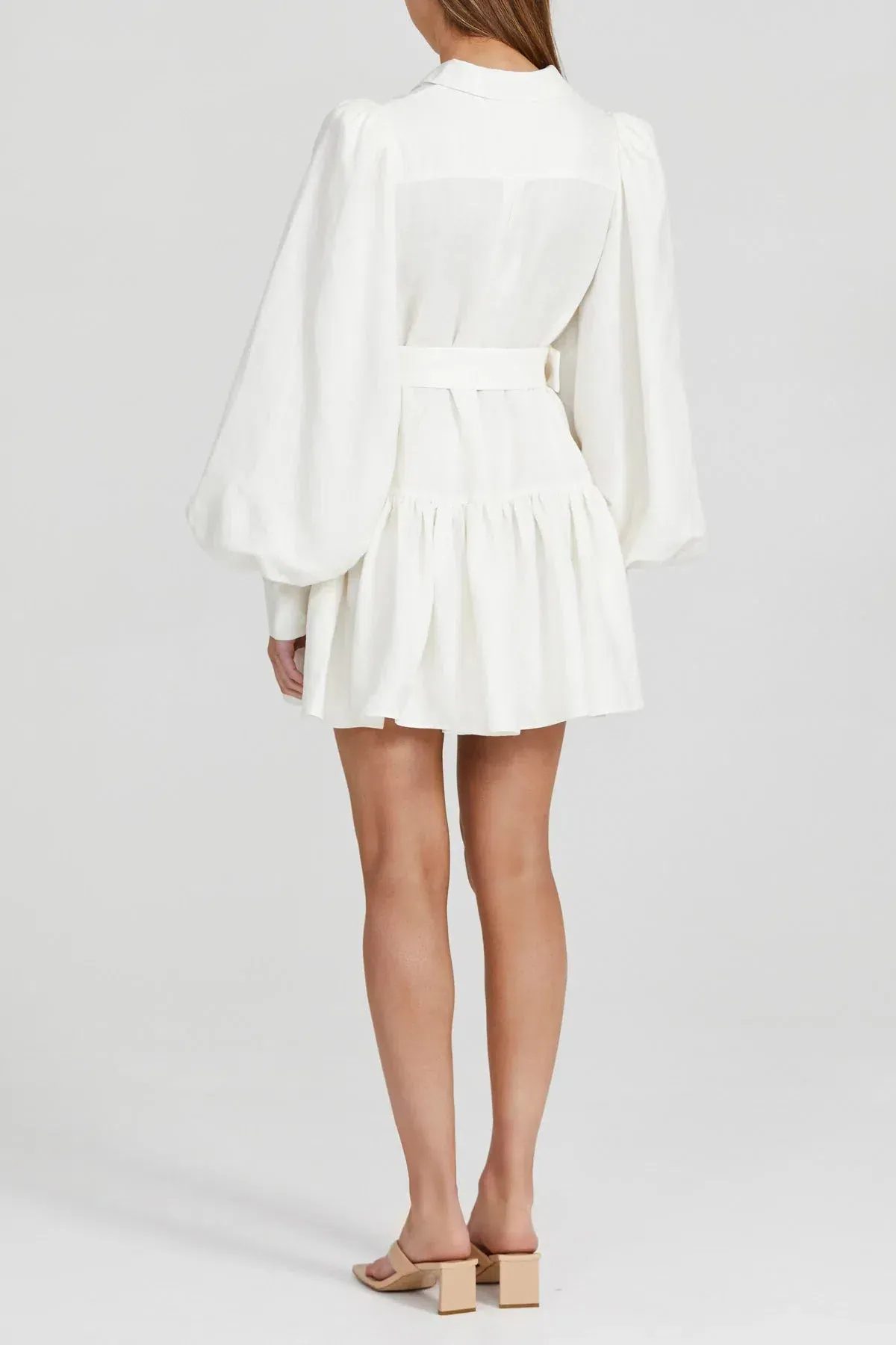 Acler Sherwood Mini Dress Ivory Size 14 - Image 3