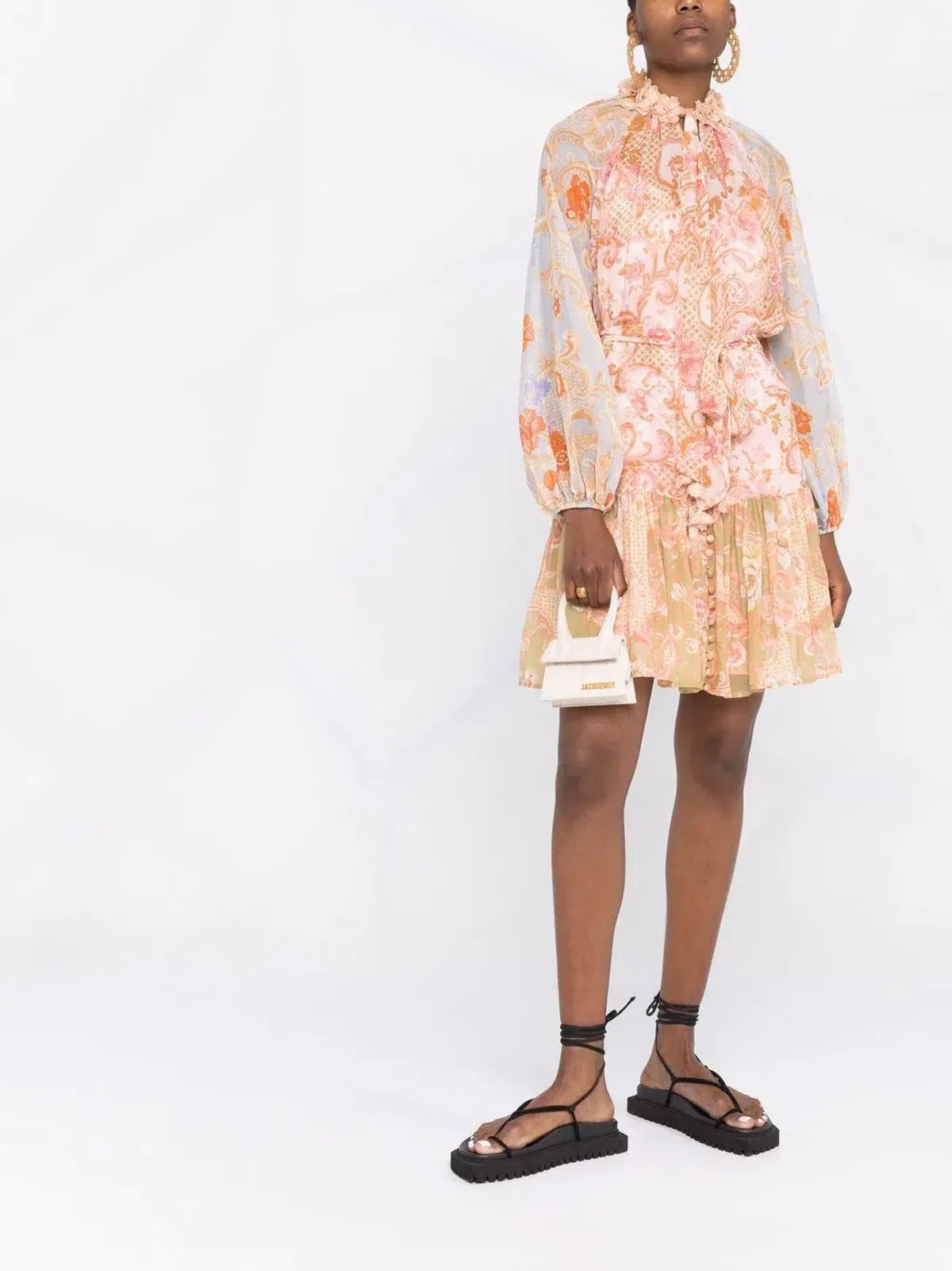 Zimmermann Postcard Lantern Floral Mini Dress Multi-colored Size 0P / AU 6 - Image 1