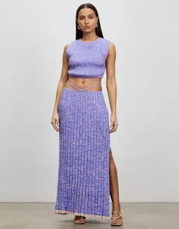 Christopher Esber Knit Top And Pleated Skirt Set Purple Size AU 8 for rent on The Volte - image 1