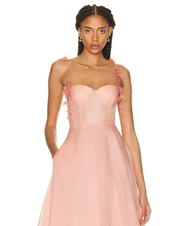 Zimmermann The Wonderland Midi Corset Dress in Dusty Pink Size 0P/Au 6  for rent on The Volte - image 3