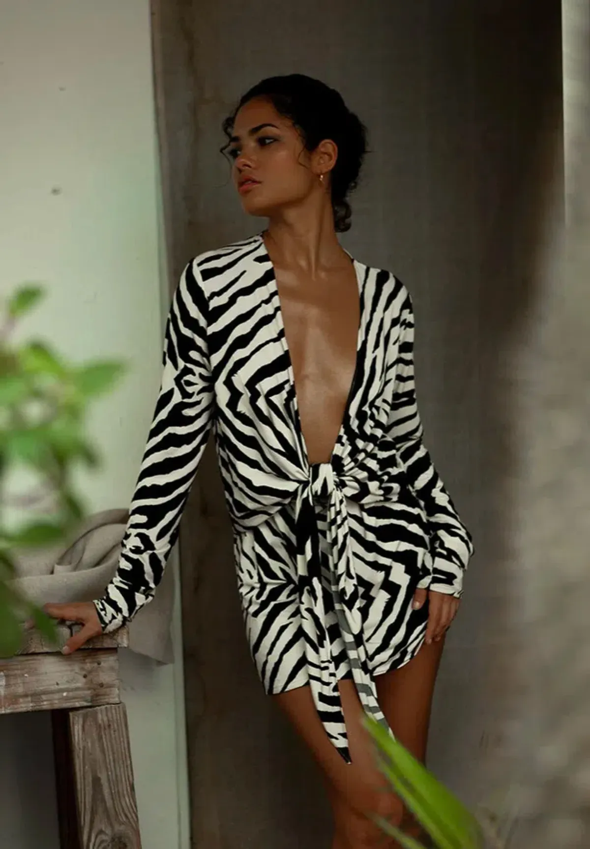 Rat & Boa Allegra Dress Zebra Print Size S/AU 8 - Image 2