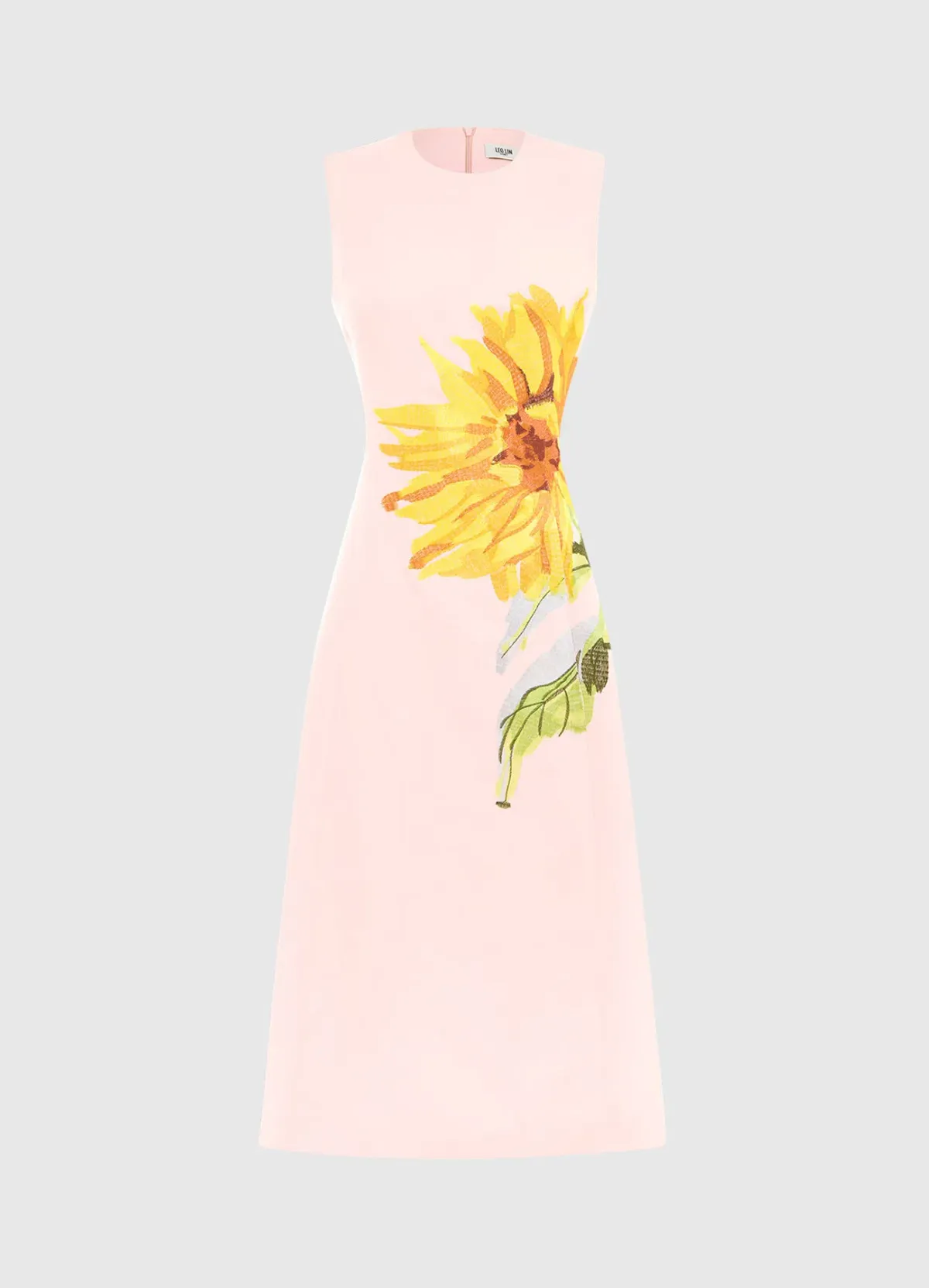 Leo Lin Cleo Sleeveless Midi Dress Sunflower Print in Pink Size 10 - Image 2
