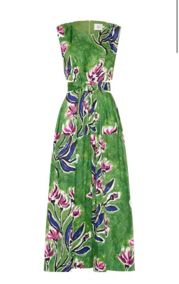 Aje Zorina Tie Midi Dress Native Gumnut Floral Size 8 for rent on The Volte - image 6