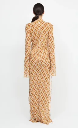 Bec & Bridge Sunflower Check Long Sleeves Maxi Dress Print Size 8 for rent on The Volte - image 3