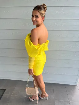 Eliya The Label Oscar Mini Dress Yellow Size 8 / S for rent on The Volte - image 3