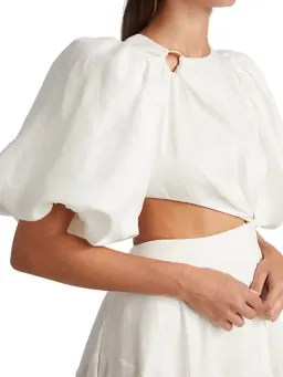 Aje Vanades Cut Out Ring Midi Dress in Ivory Size 8 for rent on The Volte - image 2