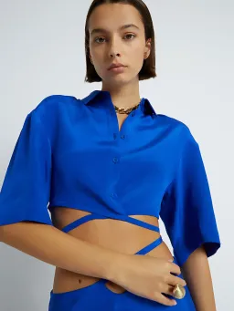 Christopher Esber Loophole Tie Skirt and Top Set Cobalt Size 6 for rent on The Volte - image 3
