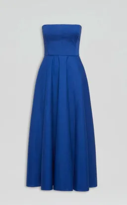 Scanlan Theodore Parachute Bustier Dress Midi Blue Size 10 for rent on The Volte - image 5