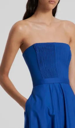 Scanlan Theodore Parachute Bustier Dress Midi Blue Size 10 for rent on The Volte - image 3