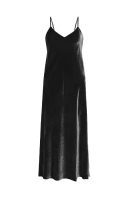 Silk Laundry Black Velvet 90's Slip Dress Black Size 12 for rent on The Volte - image 3