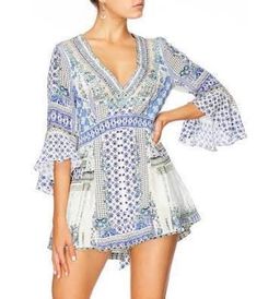 Camilla Salvsumm Summer Low V Neck Playsuit for rent on The Volte - image 2