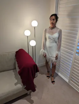 Rachel Gilbert Axel Mini Dress Ivory Size 1 / AU 8 for rent on The Volte - image 4