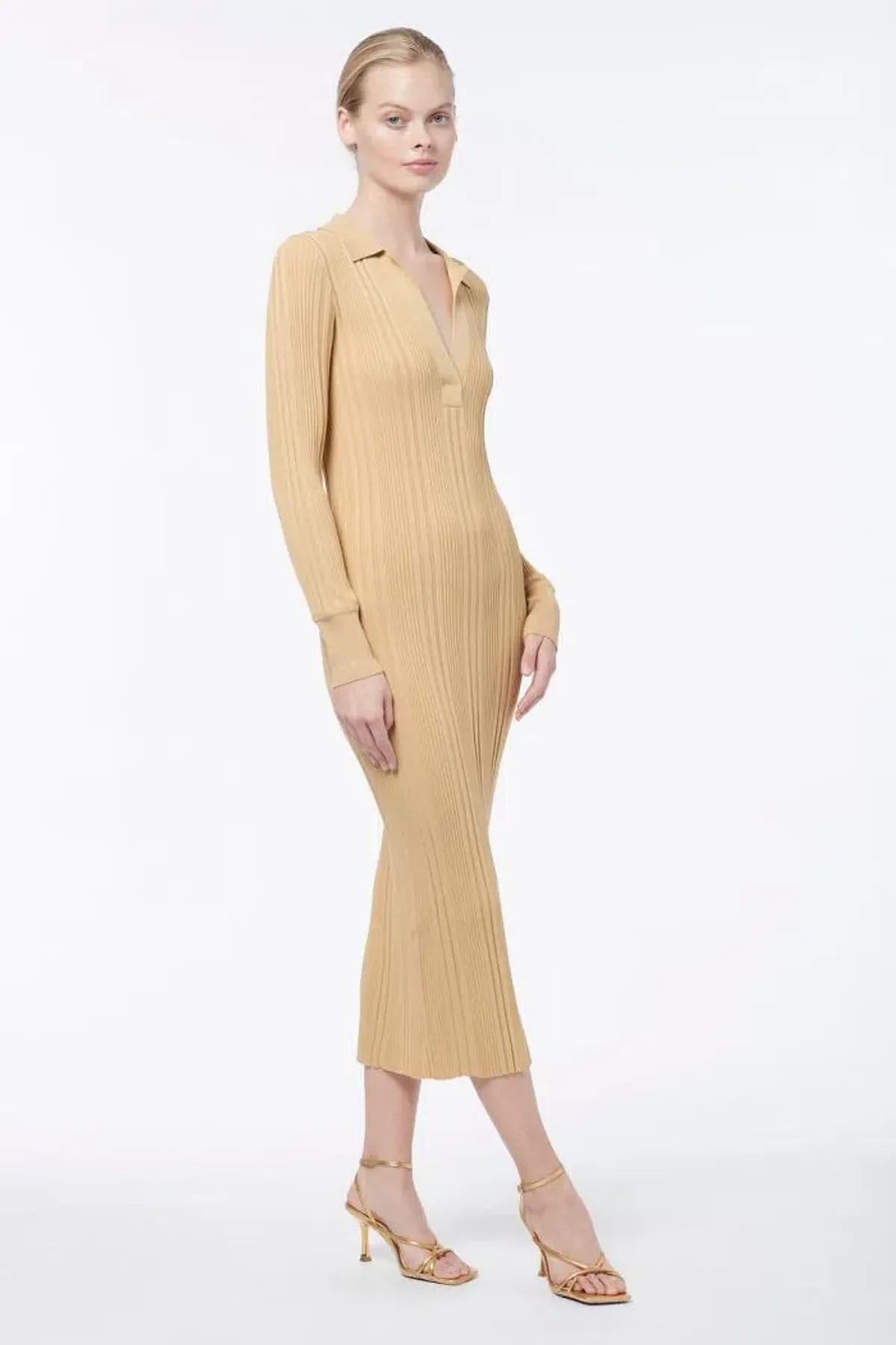 Manning Cartell Split Screen Knit Dress Nude Size XS/Au 6 - Image 1