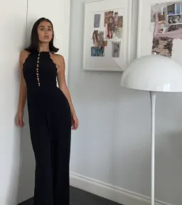 Zimmermann Scollop Edged Jumpsuit Black Size AU 8 for rent on The Volte - image 3