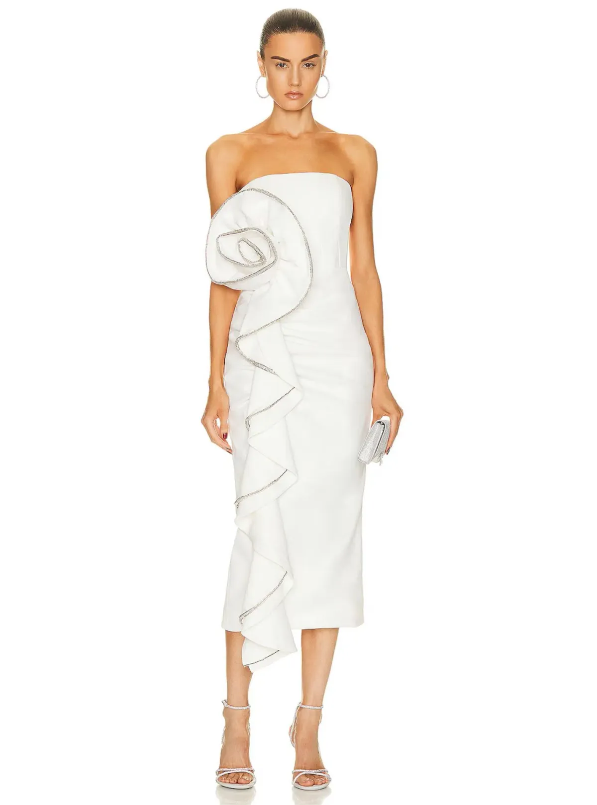 Rachel Gilbert Santiago Midi Dress Ivory Size 2 / AU 10 - Image 1