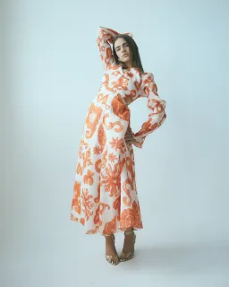 Kate Ford Elis Cut Out Gown Print Size 8 for rent on The Volte - image 1