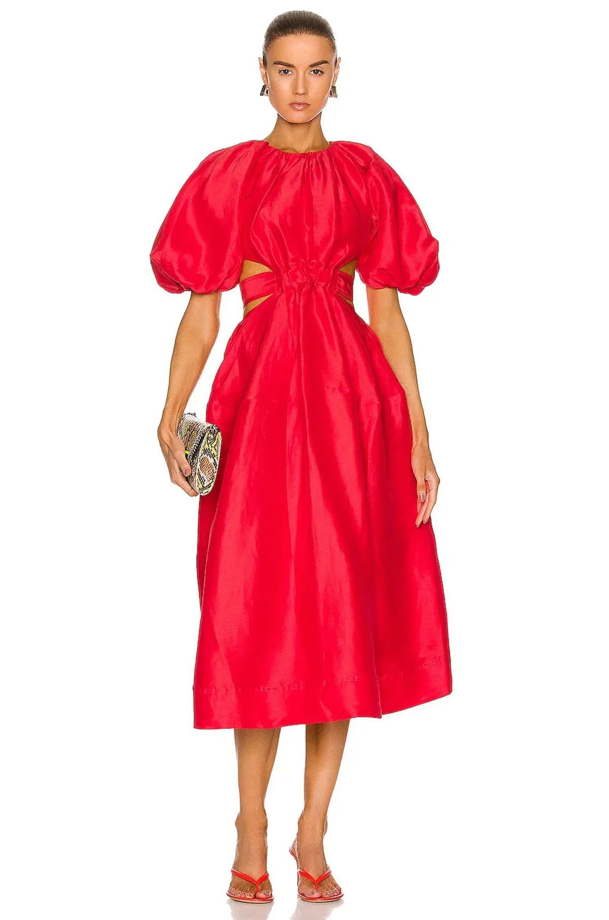 Aje Mimosa Cut Out Midi Dress Red Size 6 - Image 2