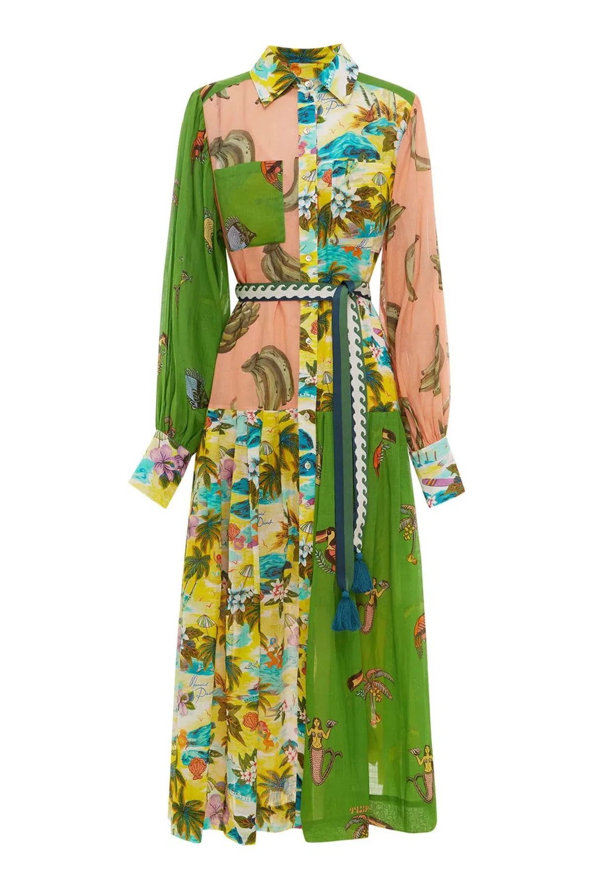 Alemais Holiday Patchwork Shirt Dress Multi Size 6  - Image 1