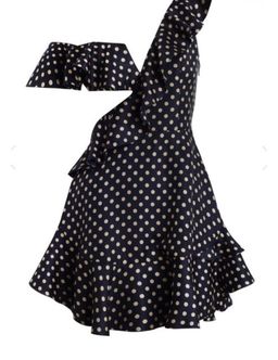Zimmermann Rife Flounce Midi Dress Navy Mustard Print Size 0 / AU 8 for rent on The Volte - image 3
