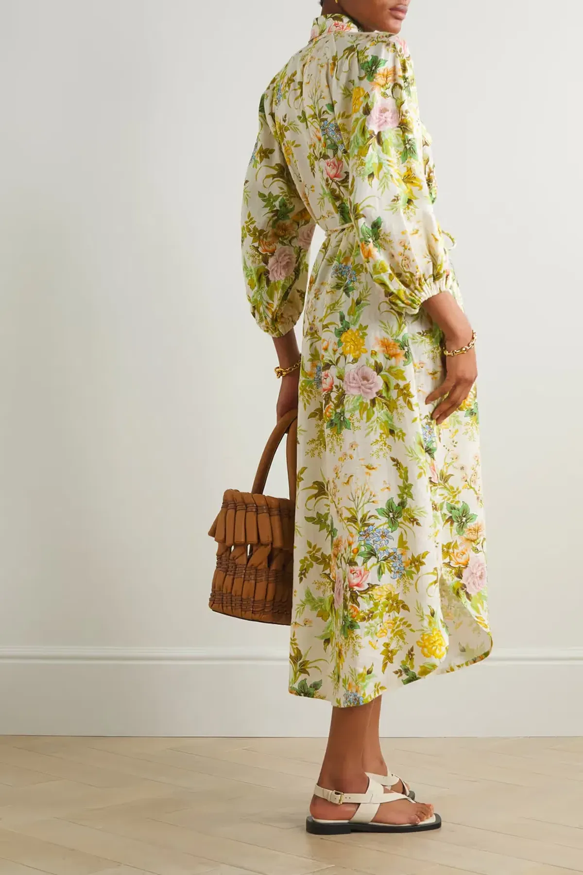 Alemais Eden Midi Shirt Dress Belted Floral Print Linen Size AU 10 - Image 3