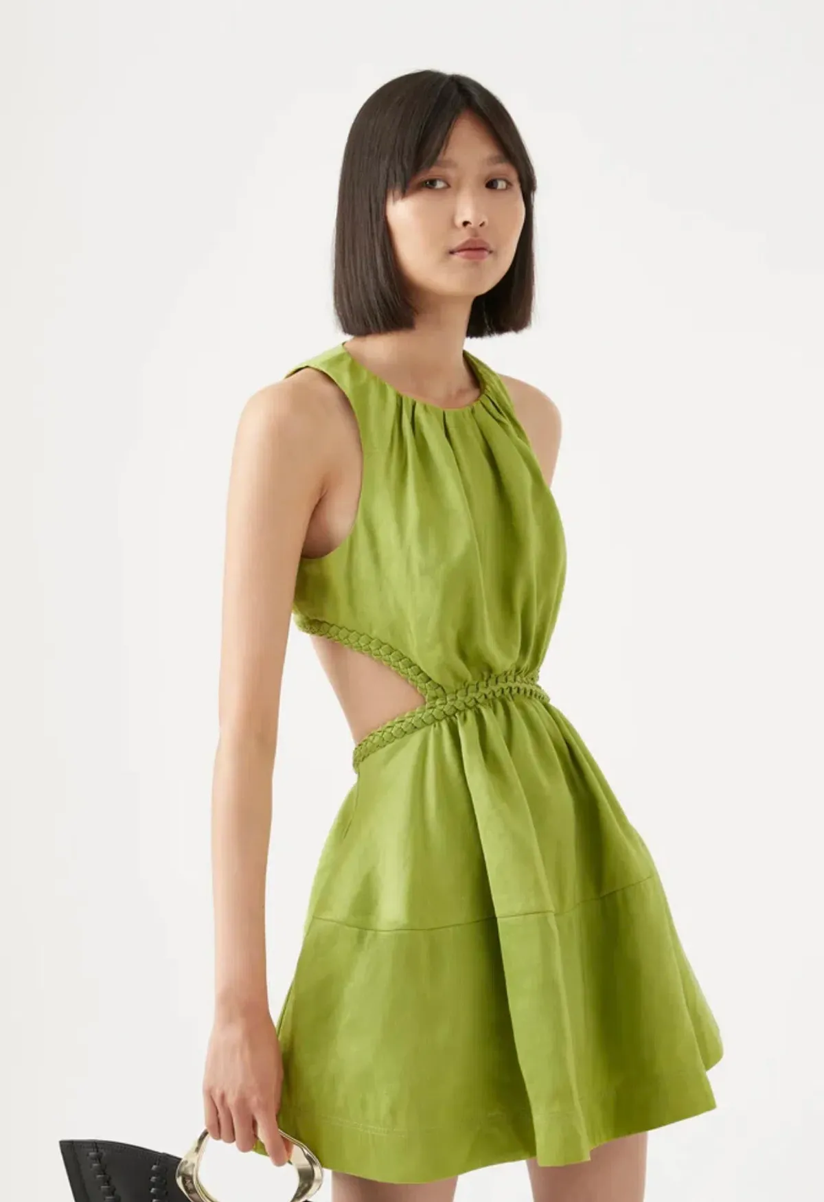 Aje Voyage Braided Cut Out Mini Dress Green Size AU 10 - Image 4