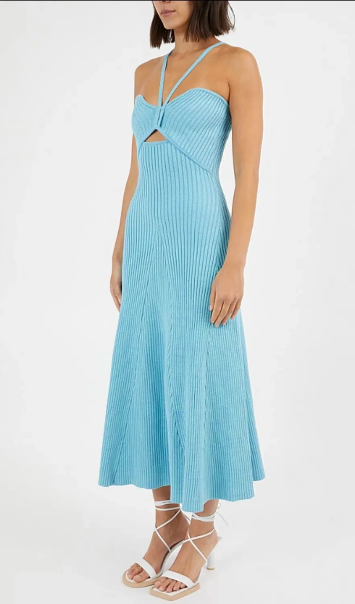 Anna Quan Galina Rib Knit Midi Dress Blue Size S / AU 8 - Image 2