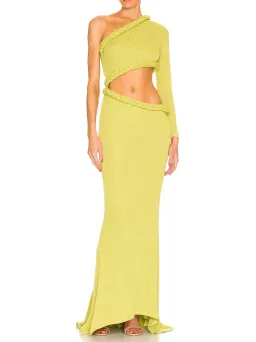 Bronx and Banco Dalia One Shoulder Knit Dress in Lime Size 6 for rent on The Volte - image 1
