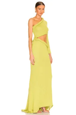 Bronx and Banco Dalia One Shoulder Knit Dress in Lime Size 6 for rent on The Volte - image 2