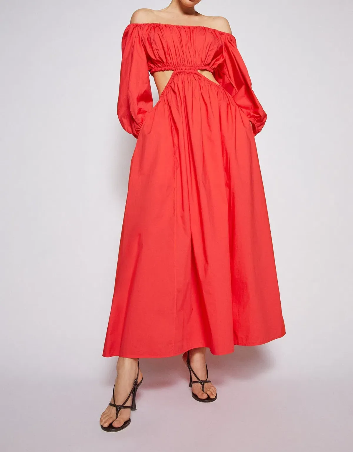 Scanlan Theodore Parachute Cotton Gather Dress Poppy Size 8 - Image 3