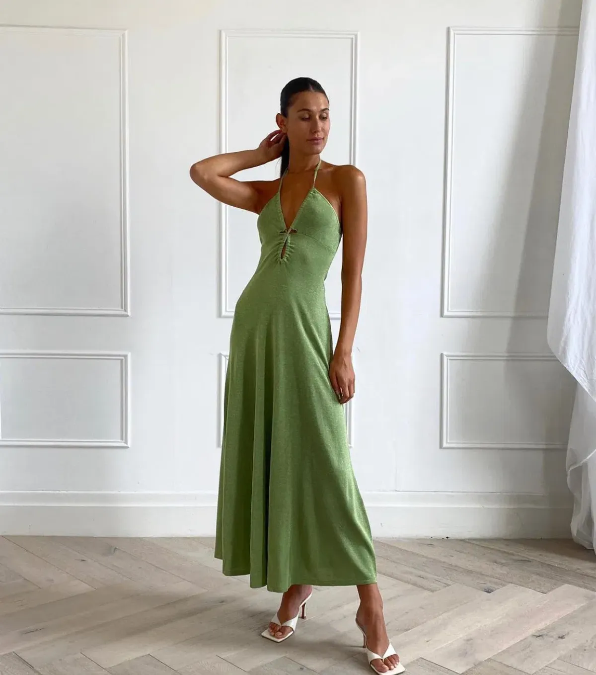Bec & Bridge Indya Knit Maxi Dress Green Size 6 - Image 1