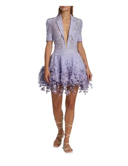 Zimmermann High Tide Lace Shirt and Flip Mini Skirt Set in Periwinkle Size 1 / Au 10 for rent on The Volte - image 1