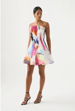 Aje Celestial Pleated Mini Dress Multi Size 8 / S for rent on The Volte - image 1