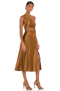 LPA the Label Imani Midi Dress in Brown Size S / Au 8 for rent on The Volte - image 2