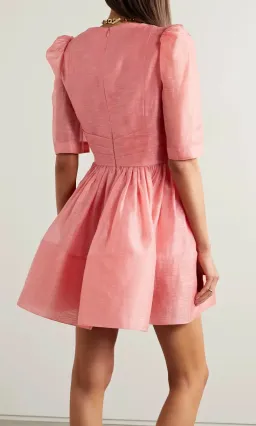 Zimmermann Wonderland Sleeved Mini Dress Guava Size 2 / AU 12  for rent on The Volte - image 3