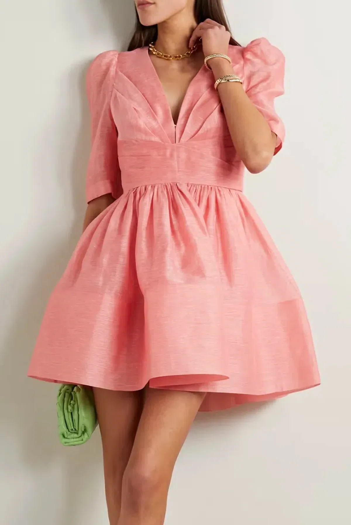 Zimmermann Wonderland Sleeved Mini Dress Guava Size 2 / AU 12 - Image 2