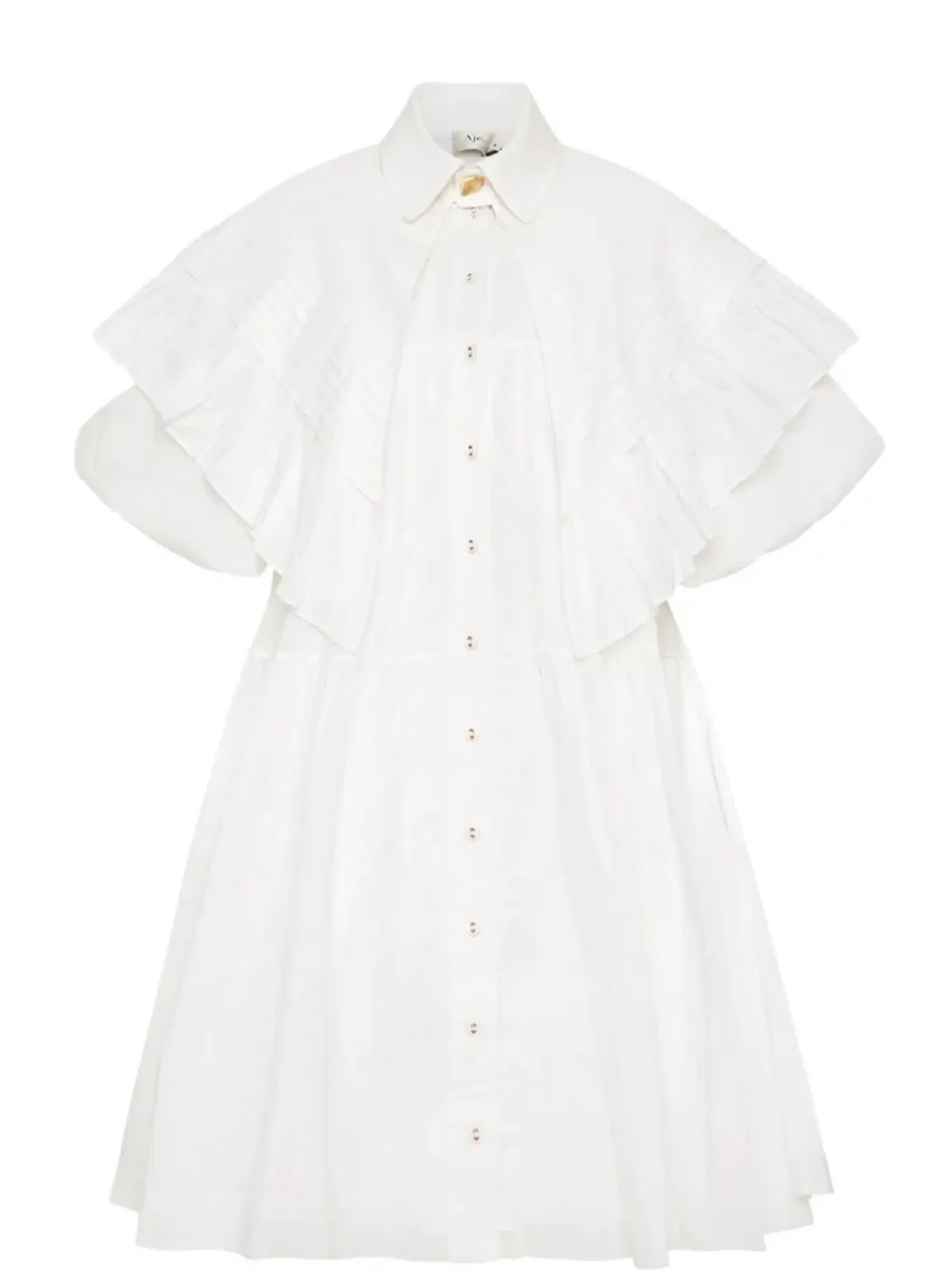 AJE Pablo Bib Smock Mini Dress Ivory Size 10 - Image 4