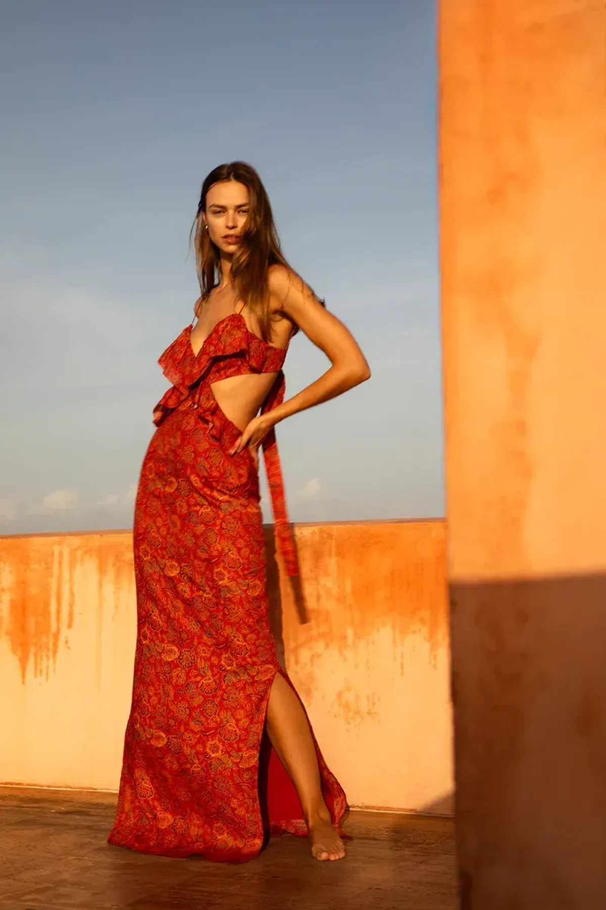Sir the Label Allegra Frill Maxi Dress Red Size 0 / AU 6  - Image 4