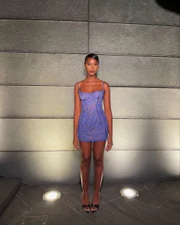 House of CB Lavender Lace Slim Dress Purple Size 6 for rent on The Volte - image 1