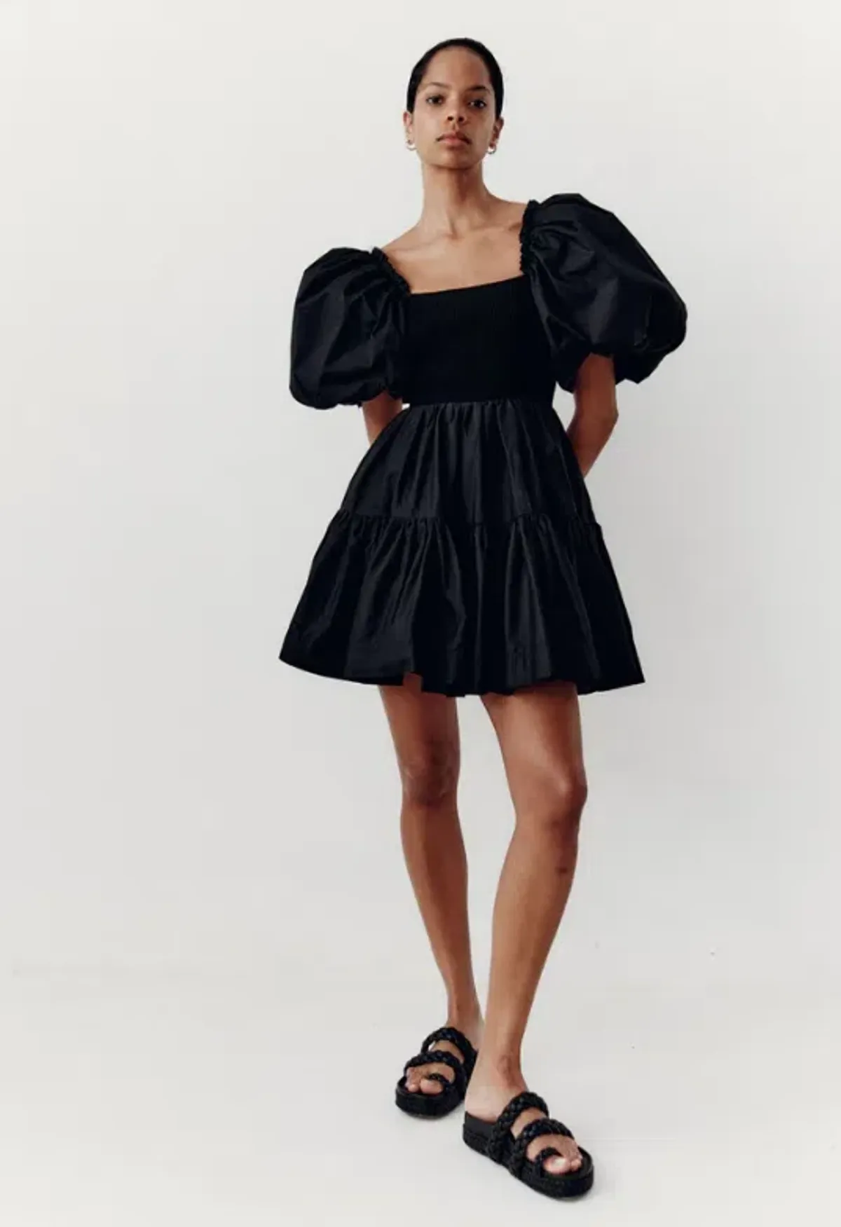 Aje Casa Puff Sleeve Mini Dress Black Size 10 - Image 5