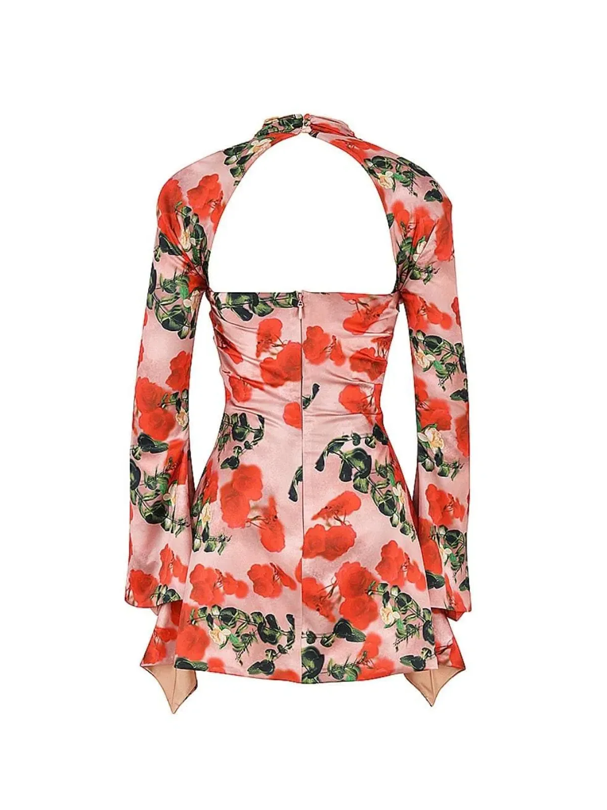 House of CB Toira Draped Corset Mini Dress Rose Print Size 4 - Image 9