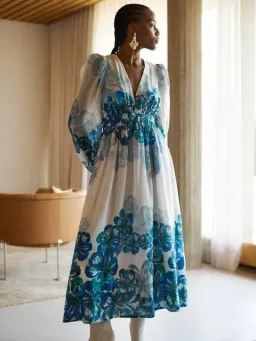 Sheike Winter Florals Dress Blue Size 18  for rent on The Volte - image 2