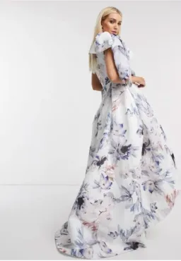Bariano Josephine One Shoulder High Low Gown Floral Size 6 for rent on The Volte - image 4