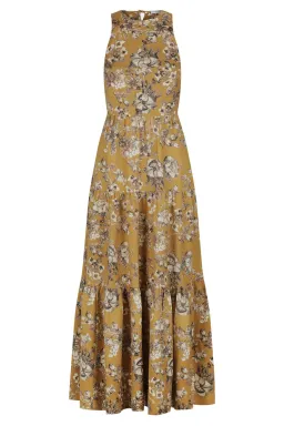 Shona Joy Cecilia Linen Tie Back Midi Dress Floral Size 8 for rent on The Volte - image 3