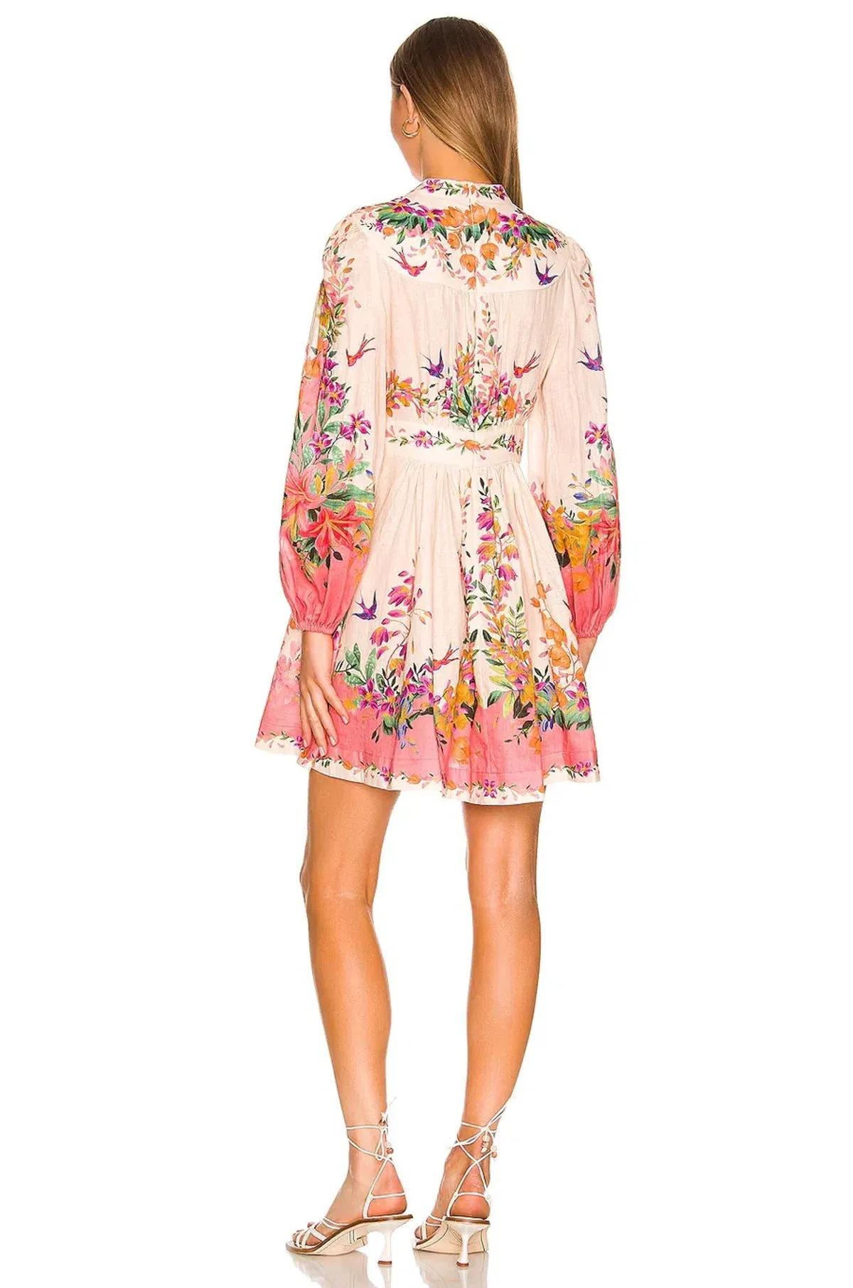 Zimmerman Tropicana Plunge Mini Dress Pink Size 0 / AU 8 - Image 2