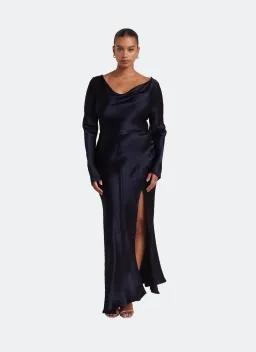 Bec & Bridge Moon Dance Long Sleeve Cowl Navy Dress Size 18 for rent on The Volte - image 1