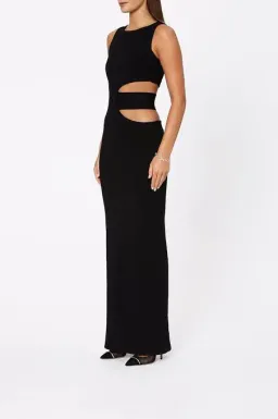 Scanlan Theodore Crepe Knit Cut Out Gown Black Size 10 for rent on The Volte - image 2