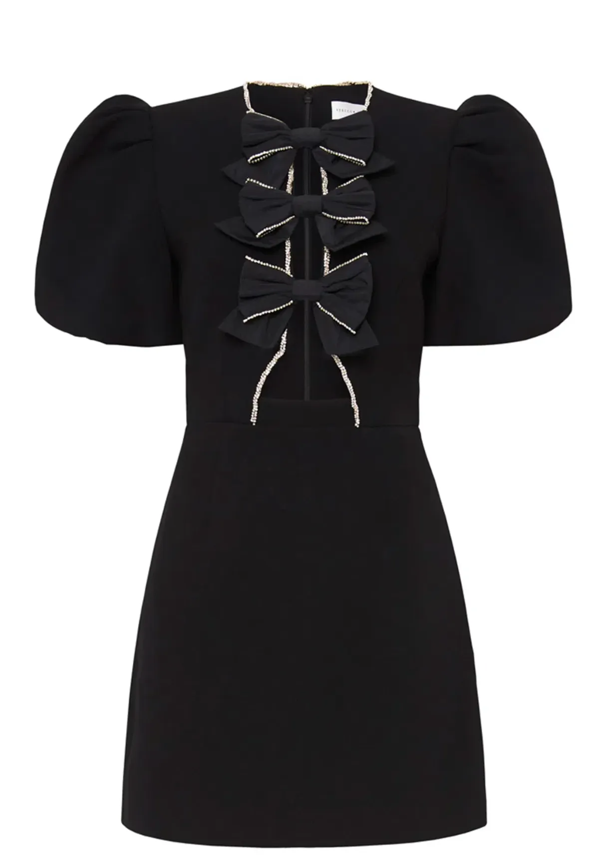 Rebecca Vallance Katie Bow Tie Mini Dress Black Size 8 - Image 3